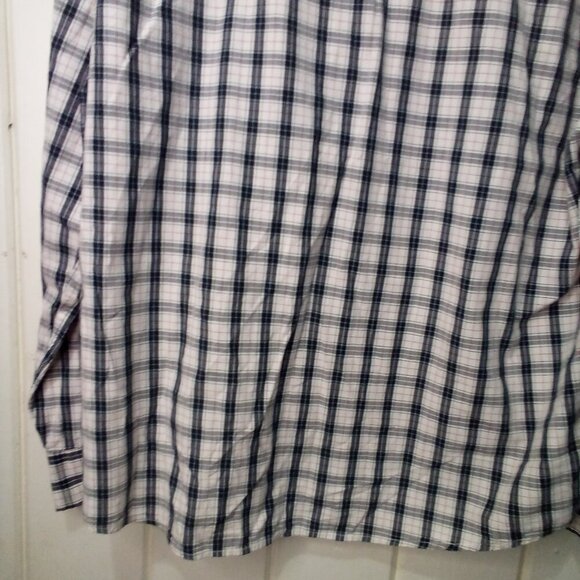 Perry Ellis America Shirt Men XL Button Down Long Sleeve Plaid White Black - Picture 14 of 15